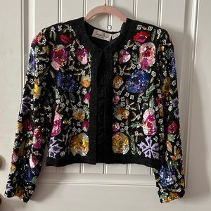 Laurence Kazar 80’s/90’s Vintage Silk Beaded Evening Jacket
